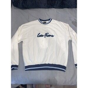 iets frans… Logo Script Tipped Crew Neck Sweatshirt Men’s Size Large Cream